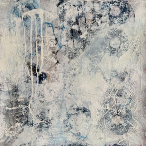 Abstract 6046 op aquarelpapier beperkt kleurenpalet - Bevroren Water