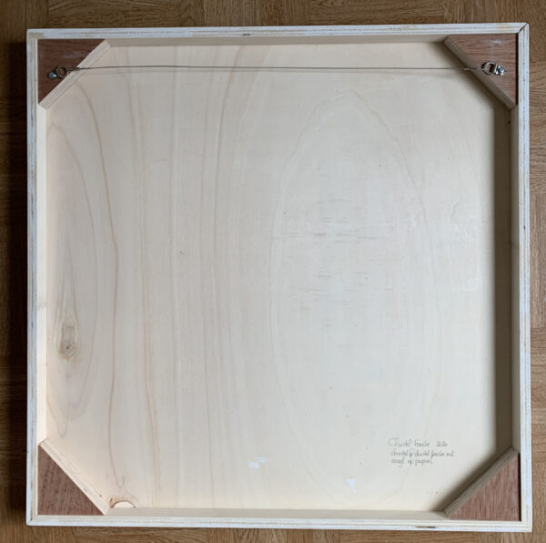 achterzijde een houten frame 60x60cm 4cm diep
