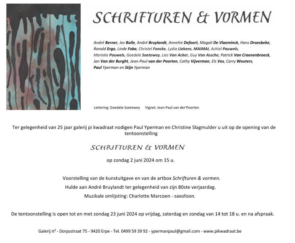 uitnodiging Schrifturen en vormen
